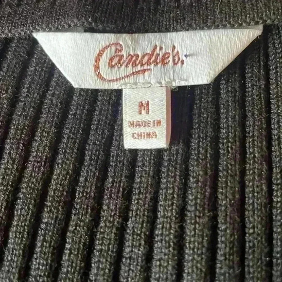 CANDIE'S vintage sweater choker dress Chevron stripe fit and flare women medium - Picture 11 of 13